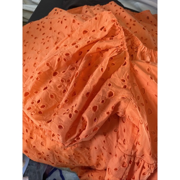 Eloquii Orange Tie Front eyelet Dress, Plus Size 20 - Picture 3 of 8